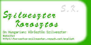szilveszter korosztos business card